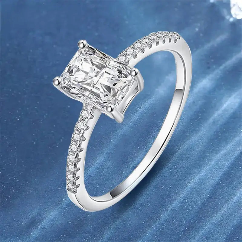 Rectangle Cut Moissanite Ring