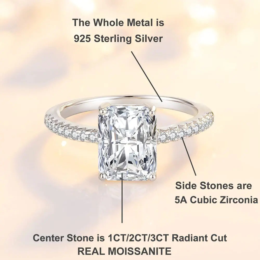 Rectangle Cut Moissanite Ring